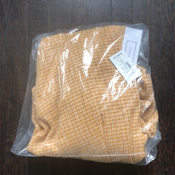 RHODE Ginny tie front  cut out plaid  women’s midi dress sunflower size 2 NWT - Picture 7 of 11